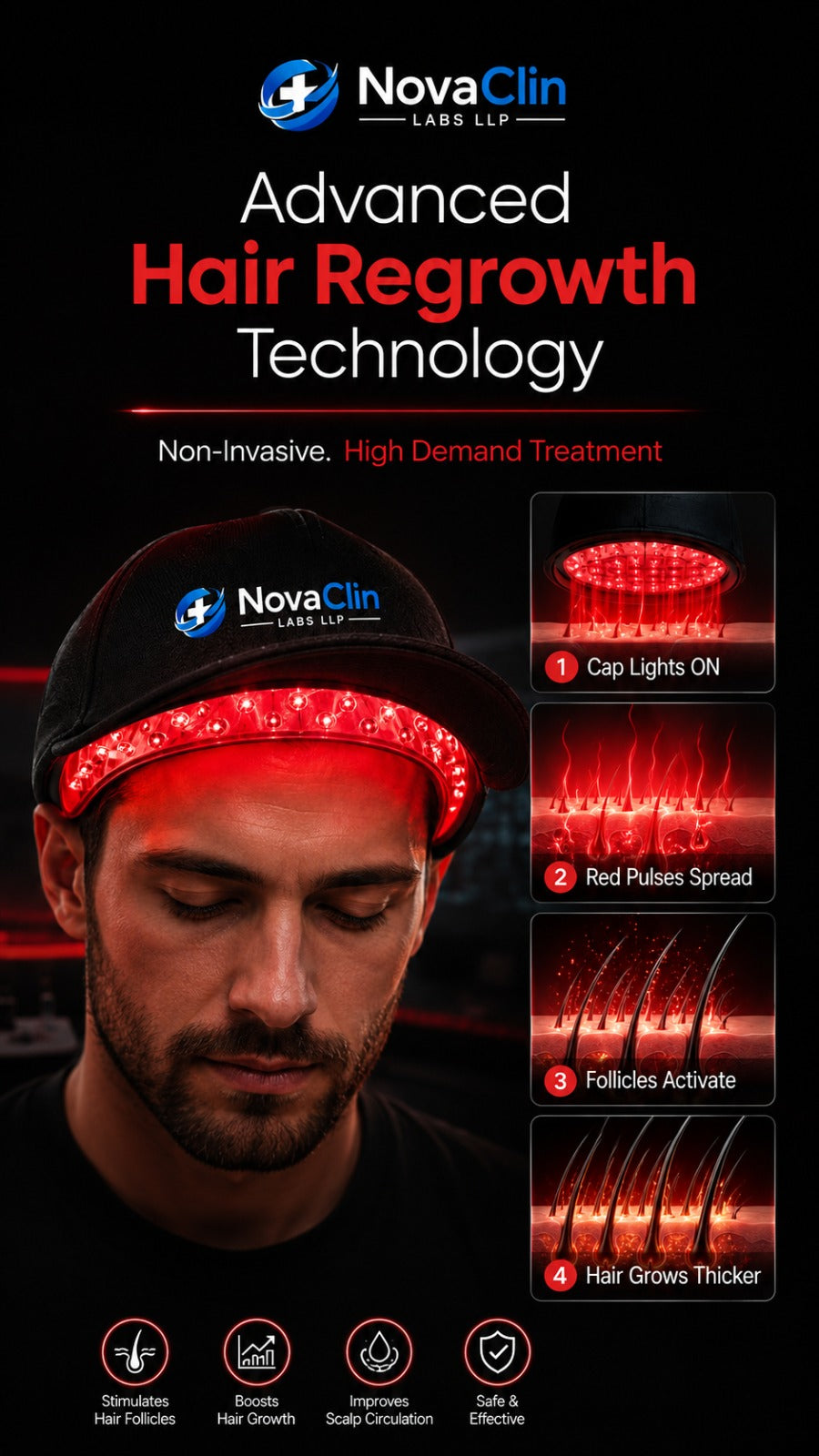 Advanced hair regrowth LED cap technology