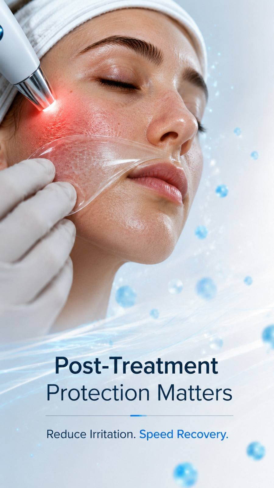 Post-treatment protection film for faster recovery